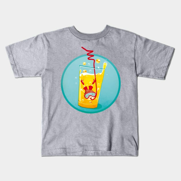 soda pop diver Kids T-Shirt by masslos